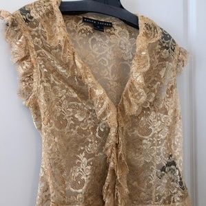 Ralph Lauren Vintage Golden Lace Blouse